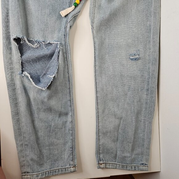 One Teaspoon Shabbies Drawstring Boyfriend Sweatpants Jeans 26 Distressed Blue - Picture 7 of 9